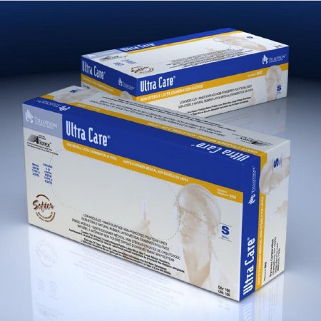 Picture of Exam Glove Ultracare® Large NonSterile Latex Standard Cuff Length Smooth Ivory Not Chemo Approved6204