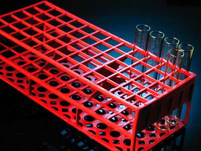 Picture of Test Tube Rack 40 Place 21 mm Tube Size Red 70 X 101 X 246 mm187-7C