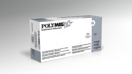Picture of Exam Glove Polymed® TLC X-Large NonSterile Latex Standard Cuff Length Fully Textured White Not Chemo Approved10125102