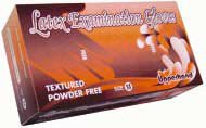 Picture of Exam Glove Upperhand™ Medium NonSterile Latex Standard Cuff Length Fully Textured Beige Not Chemo Approved5650M