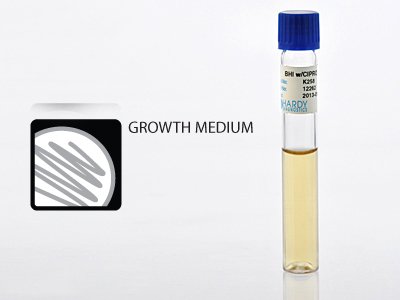 Picture of Prepared Media Brain Heart Infusion (BHI) Broth with Ciprofloxacin Clear Tube FormatK258