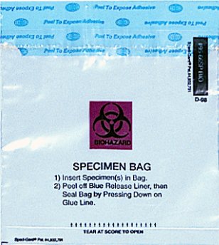 Picture of Specimen Transport Bag with Document Pouch Speci-Gard® 6 X 6 Inch Polyethylene Adhesive Closure Biohazard Symbol / Instructions for Use NonSterileUF95-66SPBIO