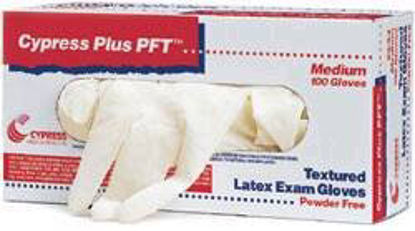 Picture of Exam Glove Cypress Plus® PFT Medium NonSterile Latex Standard Cuff Length Fully Textured Ivory Not Chemo Approved23-94