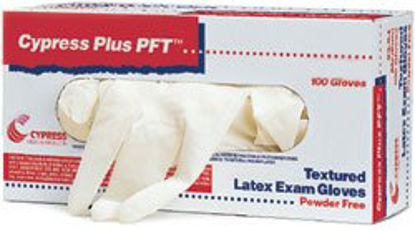 Picture of Exam Glove Cypress Plus® PFT X-Large NonSterile Latex Standard Cuff Length Fully Textured Ivory Not Chemo Approved23-98