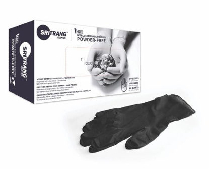 Picture of Exam Glove Touch of Life™ Small NonSterile Nitrile Textured Fingertips Black Chemo Tested7027143
