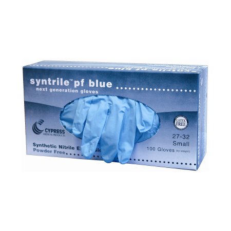Picture of Exam Glove Syntrile® pf Large NonSterile Nitrile Standard Cuff Length Fully Textured Blue Not Chemo Approved27-36