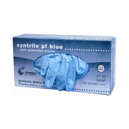 Picture of Exam Glove Syntrile® pf Large NonSterile Nitrile Standard Cuff Length Fully Textured Blue Not Chemo Approved27-36