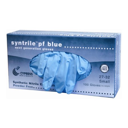 Picture of Exam Glove Syntrile® pf Medium NonSterile Nitrile Standard Cuff Length Fully Textured Blue Not Chemo Approved27-34