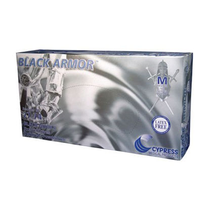 Picture of Exam Glove BLACK ARMOR® Medium NonSterile Nitrile Standard Cuff Length Fully Textured Black Not Chemo Approved27-74