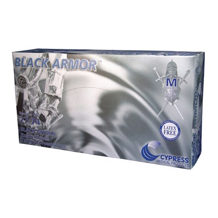 Picture of Exam Glove BLACK ARMOR® X-Large NonSterile Nitrile Standard Cuff Length Fully Textured Black Not Chemo Approved27-78