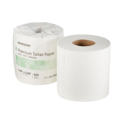 Picture of Toilet Tissue McKesson Premium White 2-Ply Standard Size Cored Roll 500 Sheets 4 x 4-1/2 Inch165-TP500P
