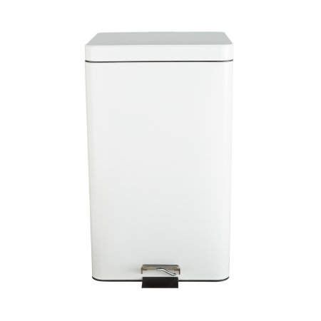 Picture of Trash Can with Plastic Liner McKesson 32 Quart Square White Steel Step On81-35266
