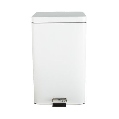 Picture of Trash Can with Plastic Liner McKesson 32 Quart Square White Steel Step On81-35266