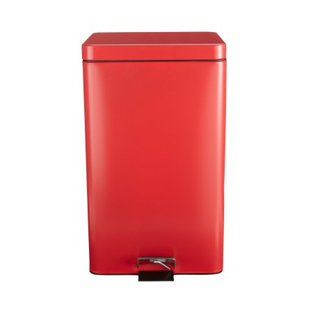 Picture of Trash Can with Plastic Liner McKesson 32 Quart Square Red Steel Step On81-35267