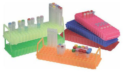 Picture of Double-Sided Test Tube Rack UniRack™ 60 / 80 Place 0.5 to 2 mL / 0.2 to 0.5 mL PCR Tube Size Assorted Colors 1 X 2-1/2 X 9 Inch05699320