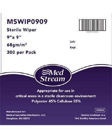 Picture of Cleanroom Wipe McKesson ISO Class 5 White Sterile Polyester / Cellulose 9 X 9 Inch DisposableMSWIP0909