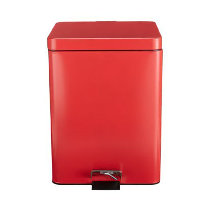Picture of Trash Can with Plastic Liner McKesson 20 Quart Square Red Steel Step On81-35270
