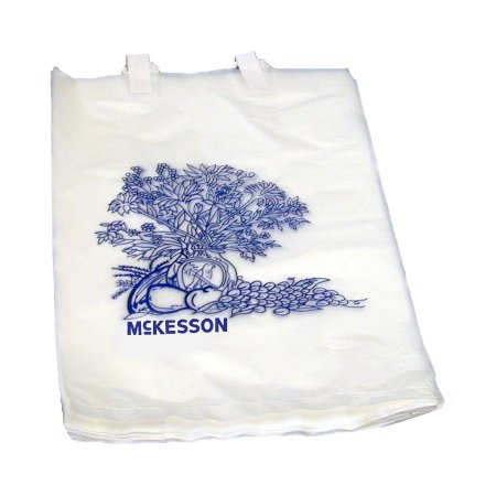 Picture of Bedside Bag McKesson 7 X 11.5 Inch White / Blue Floral Print Polyethylene16-9203