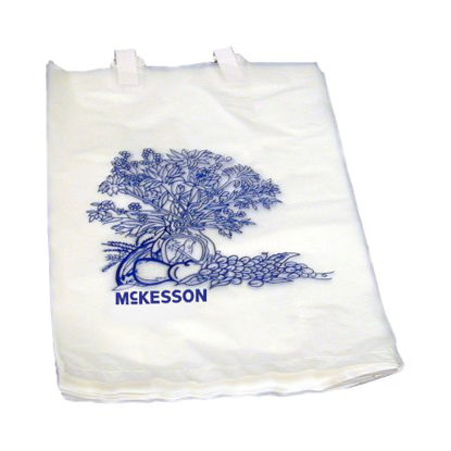 Picture of Bedside Bag McKesson 7 X 11.5 Inch White / Blue Floral Print Polyethylene16-9203