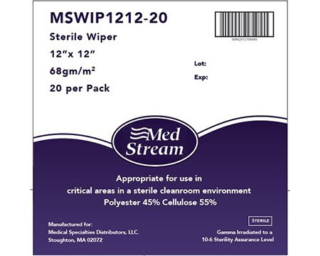 Picture of Cleanroom Wipe McKesson ISO Class 5 White Sterile Polyester / Cellulose 12 X 12 Inch DisposableMSWIP1212-20