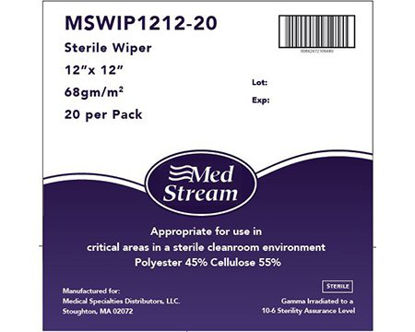 Picture of Cleanroom Wipe McKesson ISO Class 5 White Sterile Polyester / Cellulose 12 X 12 Inch DisposableMSWIP1212-20