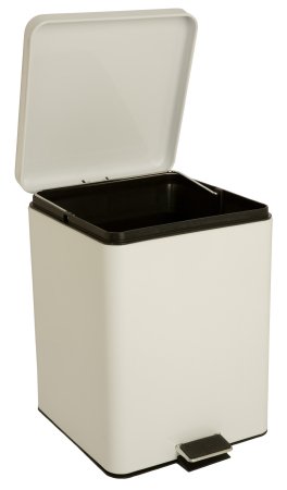 Picture of Trash Can with Plastic Liner McKesson 20 Quart Square White Steel Step On81-35269