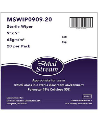 Picture of Cleanroom Wipe McKesson ISO Class 5 White Sterile Polyester / Cellulose 9 X 9 Inch DisposableMSWIP0909-20