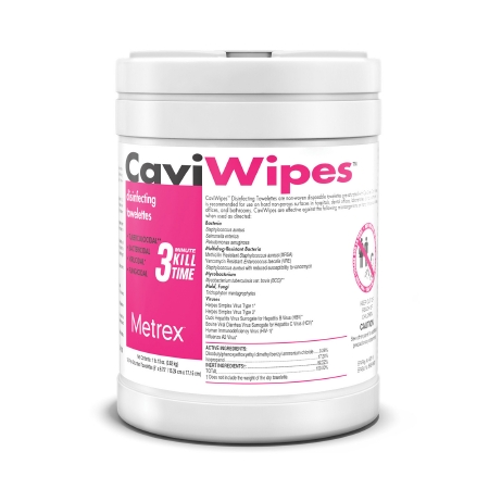 Picture of CaviWipes™ Surface Disinfectant Premoistened Alcohol Based Wipe 160 Count Canister Disposable Alcohol Scent NonSterile13-1100