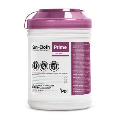 Picture of Sani-Cloth® Prime Surface Disinfectant Cleaner Premoistened Germicidal Wipe 160 Count Canister Disposable Alcohol Scent NonSterileP25372
