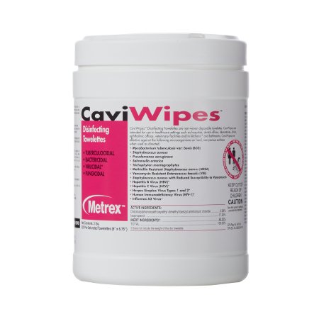 Picture of CaviWipes™ Surface Disinfectant Premoistened Alcohol Based Wipe 220 Count Canister Disposable Alcohol Scent NonSterile10-1090