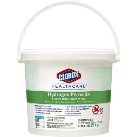 Picture of Clorox Healthcare® Surface Disinfectant Cleaner Premoistened Germicidal Wipe 185 Count Pail Disposable Unscented NonSterile30826