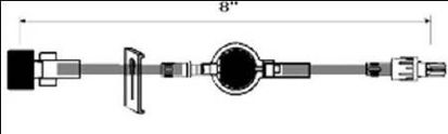 Picture of Extension Set 8 Inch Tubing 2 mL Priming Volume DEHP-FreeB1015