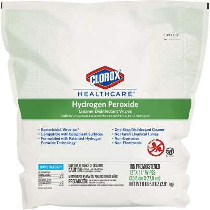 Picture of Clorox Healthcare® Surface Disinfectant Cleaner Refill Premoistened Wipe 185 Count Pouch Disposable Unscented NonSterile30827