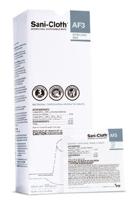 Picture of Sani-Cloth® AF3 Surface Disinfectant Cleaner Premoistened Germicidal Wipe 50 Count Individual Packet Disposable Mild Scent NonSterileU27500