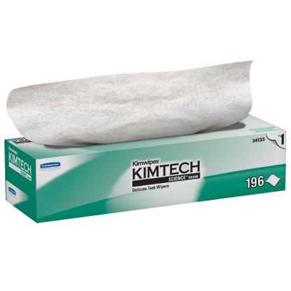 Picture of Delicate Task Wipe Kimtech Science Kimwipes Light Duty White NonSterile 1 Ply Tissue 11-4/5 X 11-4/5 Inch Disposable34133