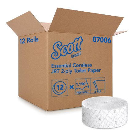Picture of Toilet Tissue Scott® Essential Coreless JRT White 2-Ply Jumbo Size Coreless Roll Continuous Sheet 3-3/4 Inch X 1150 Foot07006
