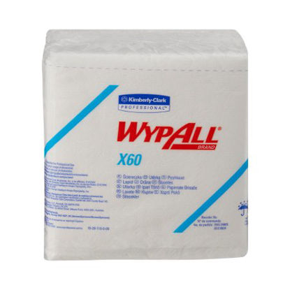 Picture of Task Wipe WypAll® X60 Light Duty White NonSterile Cellulose / Polypropylene 12 X 12-1/2 Inch Reusable34865