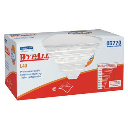Picture of Hygienic Towel WypAll® L40 Light Duty White NonSterile Double Re-Creped 12 X 23 Inch Disposable05770