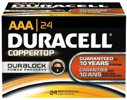 Picture of Alkaline Battery Duracell® Coppertop® AAA Cell 1.5V Disposable 24 PackMN2400BKD