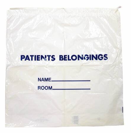 Picture of Patient Belongings Bag 20 X 20 Inch Polyethylene Drawstring Closure WhiteDSPB01