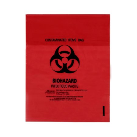 Picture of Biohazard Waste Bag Medegen Medical Products 1 - 3 gal. Red Bag Polyethylene 11 X 14 Inch50-42