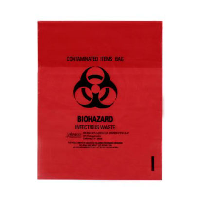 Picture of Biohazard Waste Bag Medegen Medical Products 1 - 3 gal. Red Bag Polyethylene 11 X 14 Inch50-42