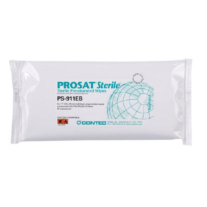 Picture of PROSAT® Sterile™ Surface Disinfectant Cleaner Premoistened Cleanroom Wipe 30 Count Pouch Disposable Alcohol Scent SterilePS-911EB
