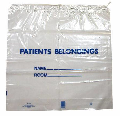 Picture of Patient Belongings Bag 20 X 20 Inch Polyethylene Drawstring Closure ClearDSPB01C
