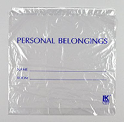 Picture of Patient Belongings Bag Elkay® Plastics 20 X 20 Inch LDPE Drawstring Closure ClearPB20203DSC