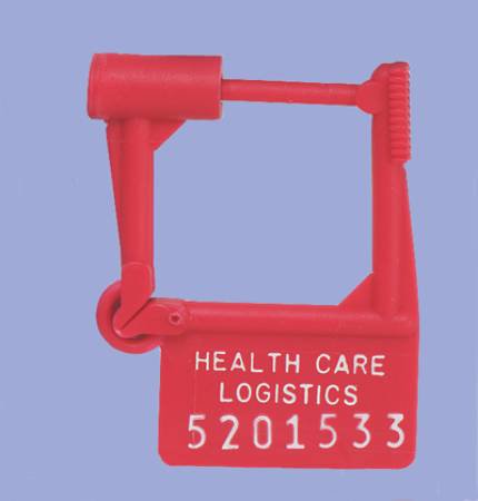 Picture of Padlock Seal Health Care Logistics Numbered Red Plastic 1-1/2 X 1-7/8 Inch7901