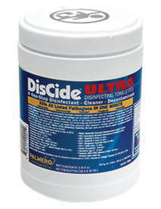Picture of DisCide® Ultra Surface Disinfectant Cleaner Premoistened Quaternary Based Wipe 60 Count Canister Disposable Herbal Scent NonSterile10DIS