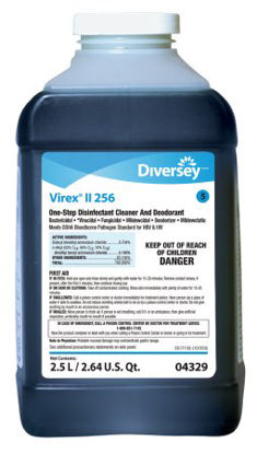 Picture of Diversey™ Virex® II 256 Surface Disinfectant Cleaner Quaternary Based Liquid Concentrate 2.5 Liter Bottle Mint Scent NonSterileDVS04329