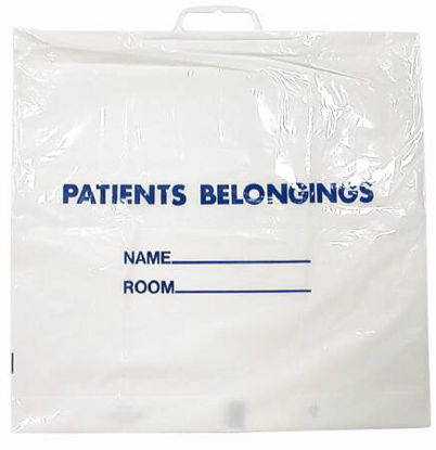 Picture of Patient Belongings Bag 18-1/2 X 20 Inch Polyethylene Snap Closure WhitePB01