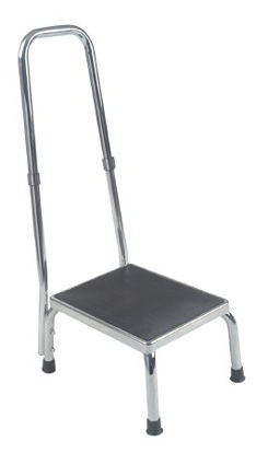 Picture of Step Stool with Handrail 1-Step Steel 5-1/4 Inch Step Height13031-1SV